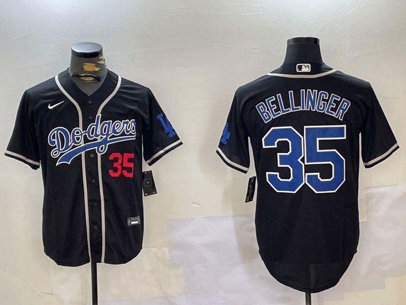 Men Los Angeles Dodgers #35 Bellinger Black Game 2024 Nike MLB Jersey style 1120->los angeles dodgers->MLB Jersey